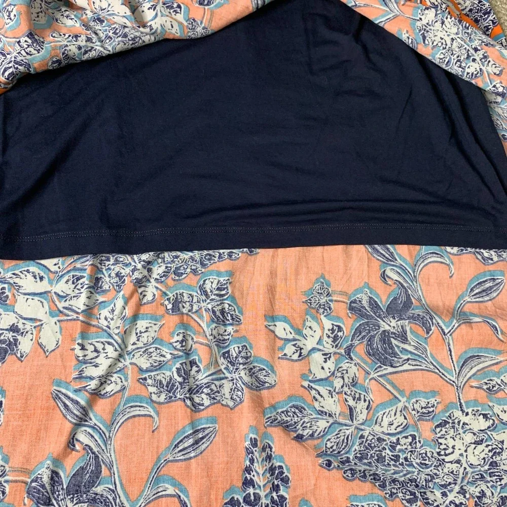Cabi Womens Skirt‎ Size Medium Orange Blue Floral Calypso Maxi Wrap 5250
